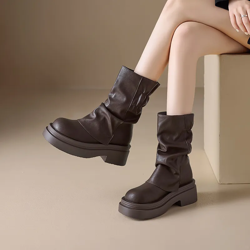 AGSDON Ankle Boots Women's Brown-17