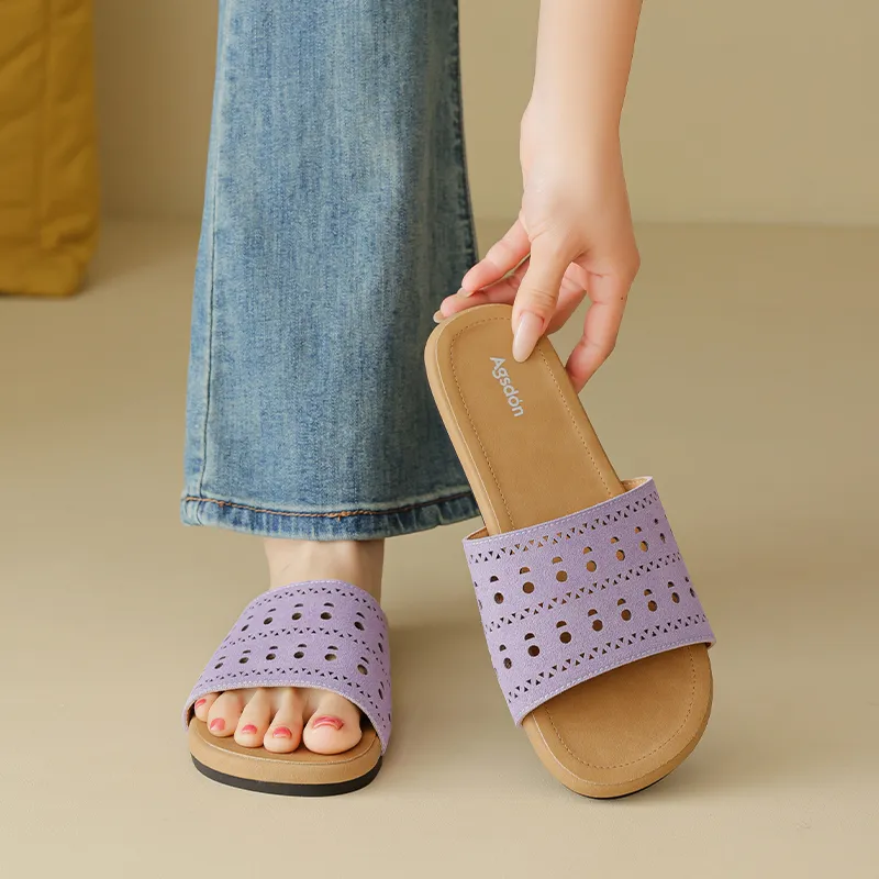 AGSDON Quiet Slip Resistant Slide Slippers Women's-19