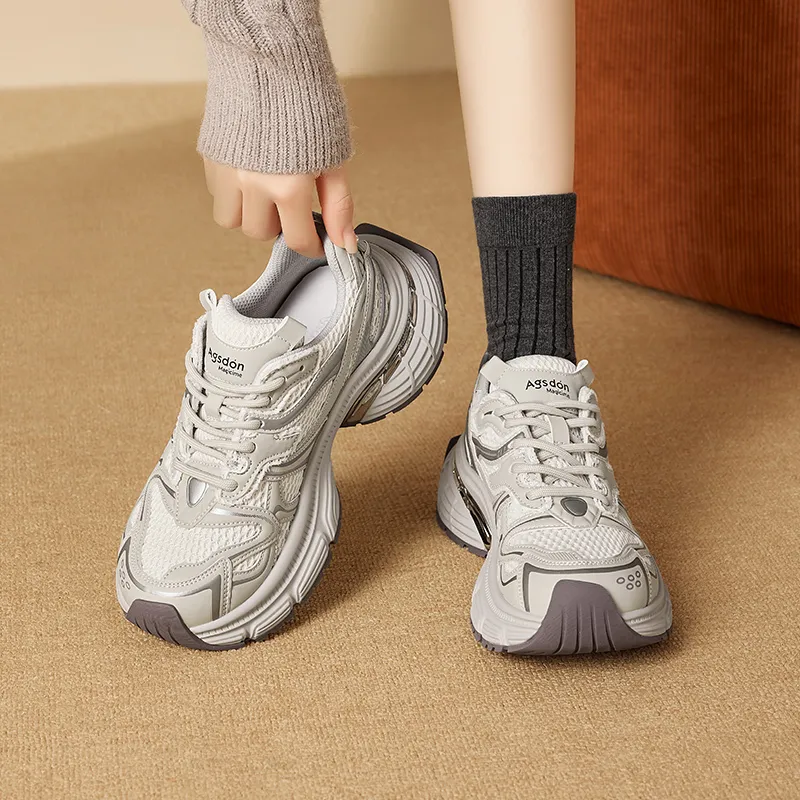 AGSDON Height Increasing Low-Top Chunky Sneakers Women's-8