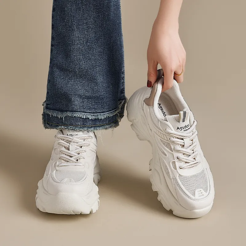 AGSDON Slip Resistant Low Top Chunky Sneakers Women's-5