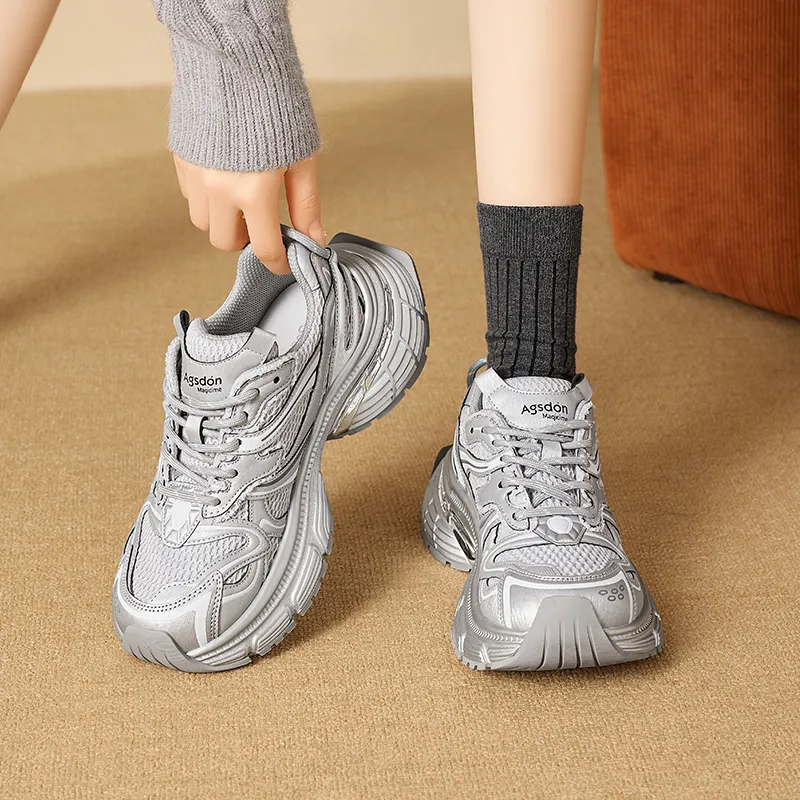 AGSDON Height Increasing Low-Top Chunky Sneakers Women's-2