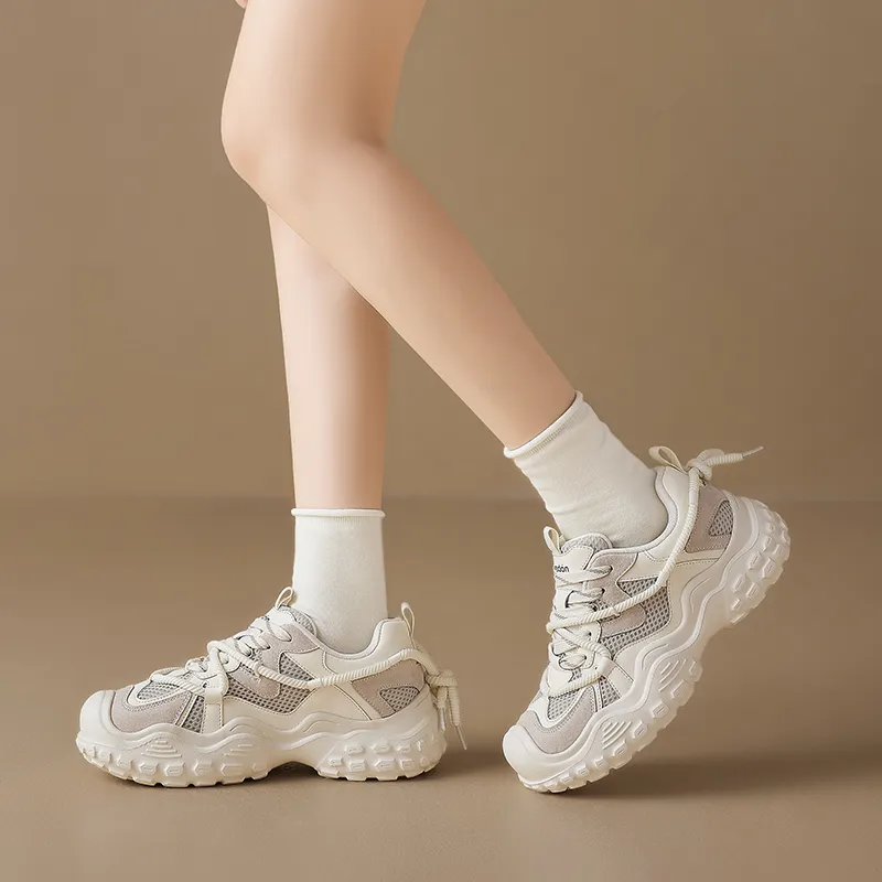 AGSDON Abrasion Resistant Slip Resistant Low Top Chunky Sneakers Women's-4