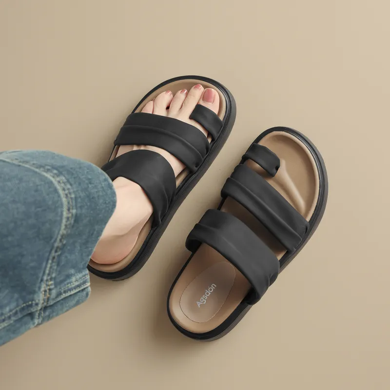 AGSDON PVC Chemical Fiber Abrasion Resistant Slide Slippers Women's-10