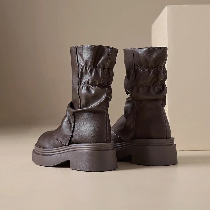 AGSDON Ankle Boots Women's Brown-5