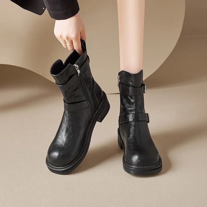 AGSDON Ankle Boots Women's Brown/Black-8