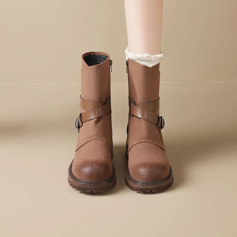 AGSDON Ankle Boots Women's Black/Brown-11