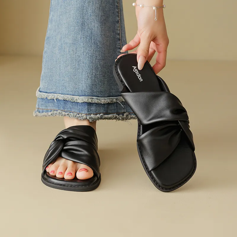 AGSDON Rubber Sole Slide Slippers Women's-17