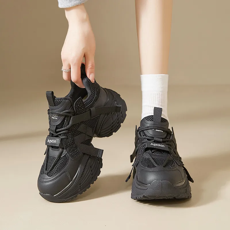 AGSDON Height Increasing Low-Top Chunky Sneakers Women's-10