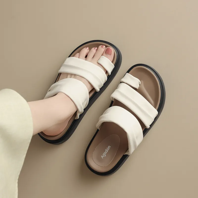 AGSDON PVC Chemical Fiber Abrasion Resistant Slide Slippers Women's-4