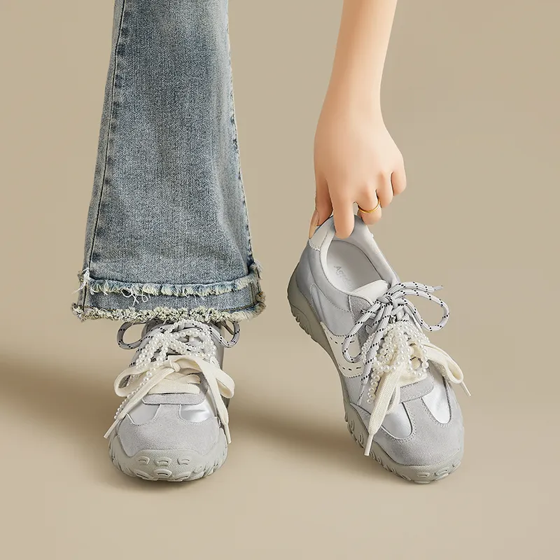 AGSDON Height Increasing Low Top Casual Shoes Women's-5