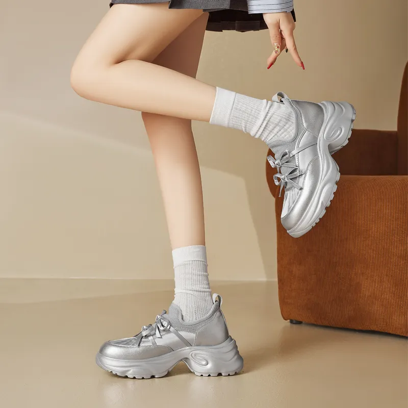AGSDON Low Top Chunky Sneakers 6cm Women's-2