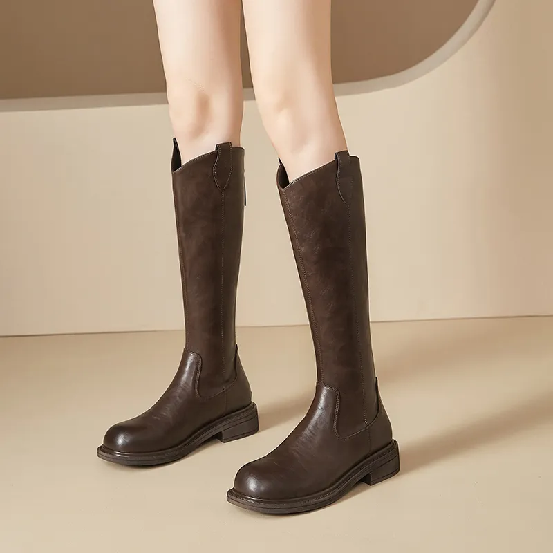 AGSDON Knee-high Boots 4cm Women's-11