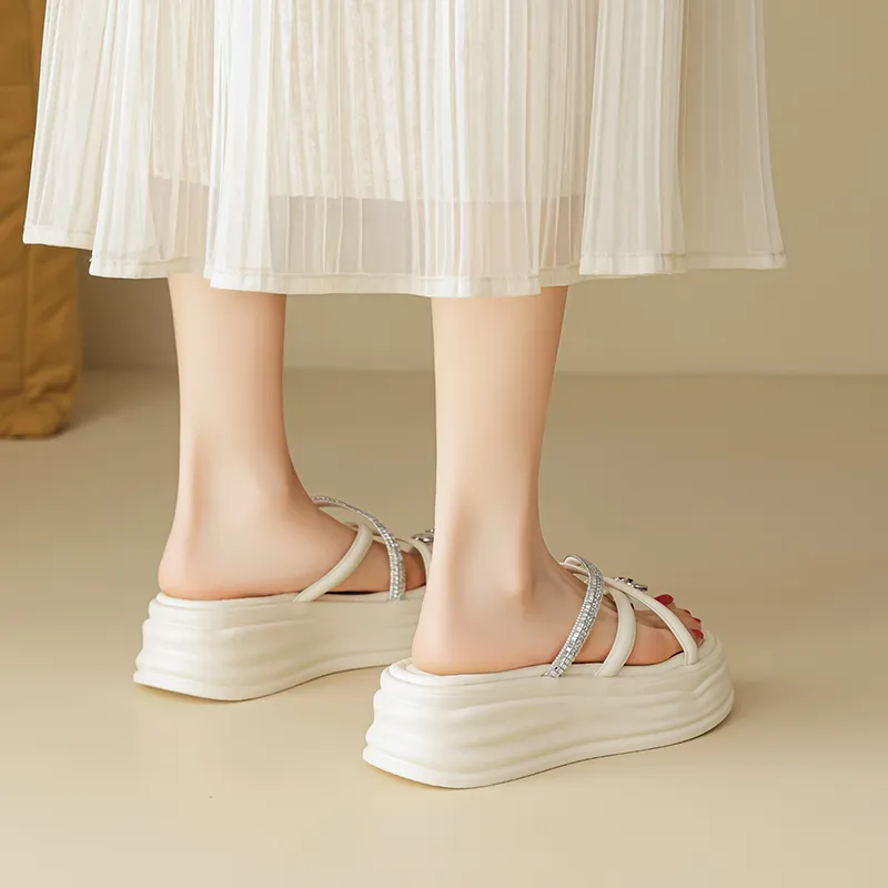 AGSDON Slide Slippers Women's Beige-6