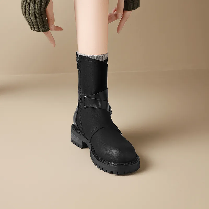 AGSDON Ankle Boots Women's Black/Brown-5
