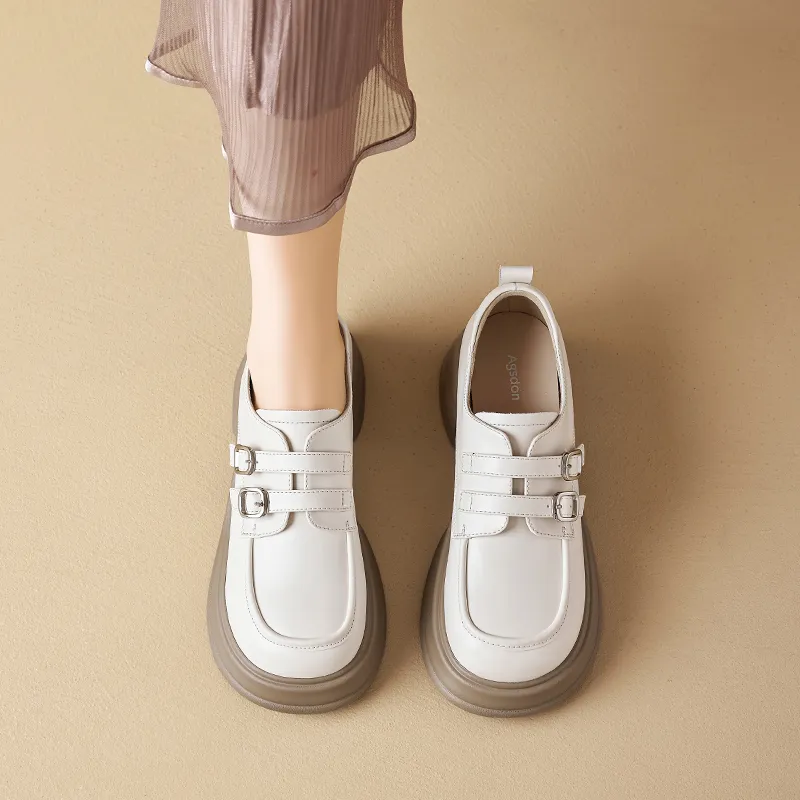 AGSDON Loafers Women's Beige Apricot-8