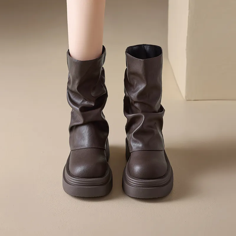 AGSDON Ankle Boots Women's Brown-2