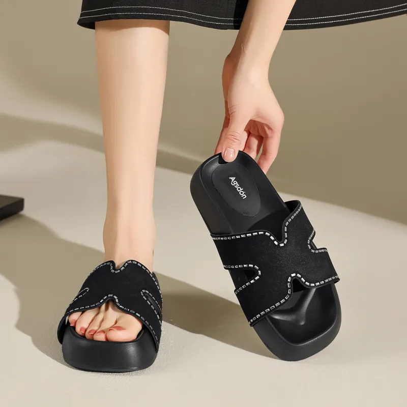 AGSDON Quiet Slip Resistant Slide Slippers Women's-17