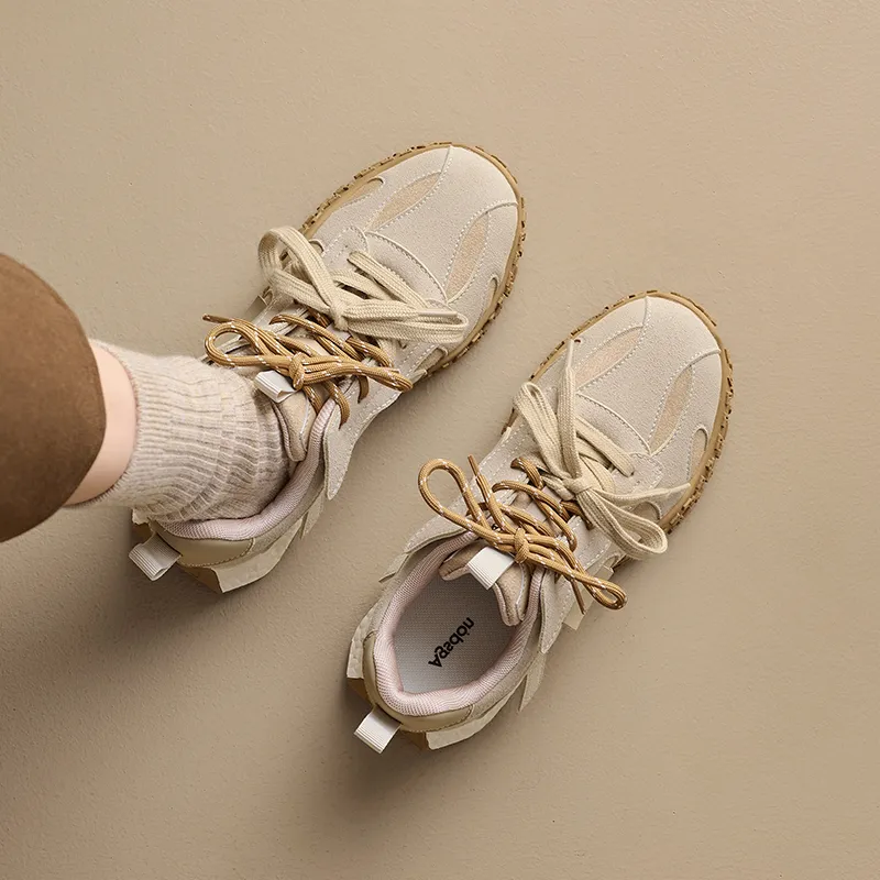 AGSDON Cushioning Wear Resistant Low Top Casual Shoes Women's Apricot-3