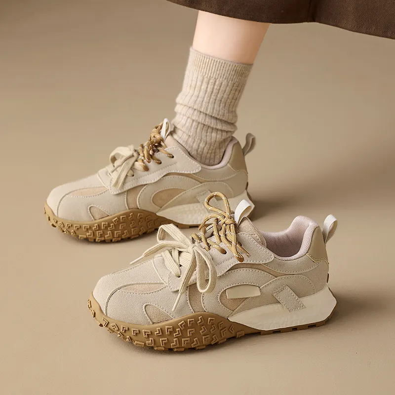 AGSDON Cushioning Wear Resistant Low Top Casual Shoes Women's Apricot-2