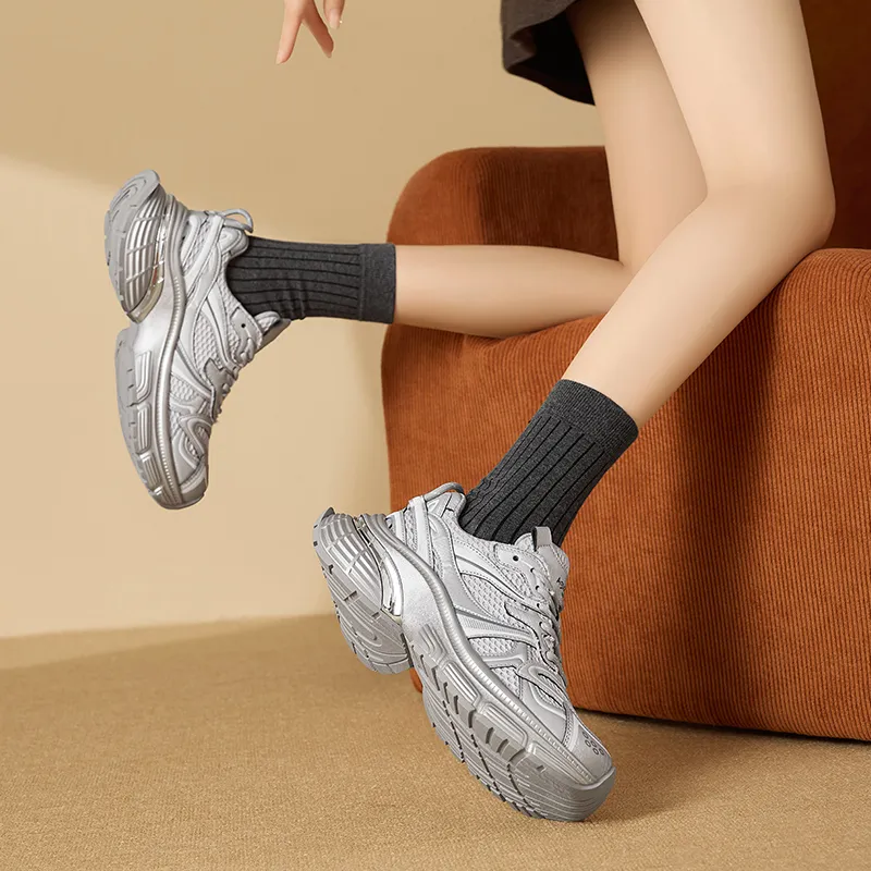 AGSDON Height Increasing Low-Top Chunky Sneakers Women's-3