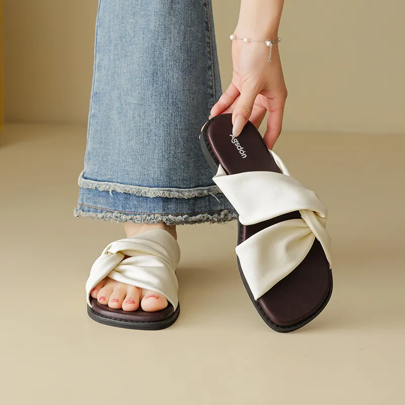 AGSDON Rubber Sole Slide Slippers Women's-4