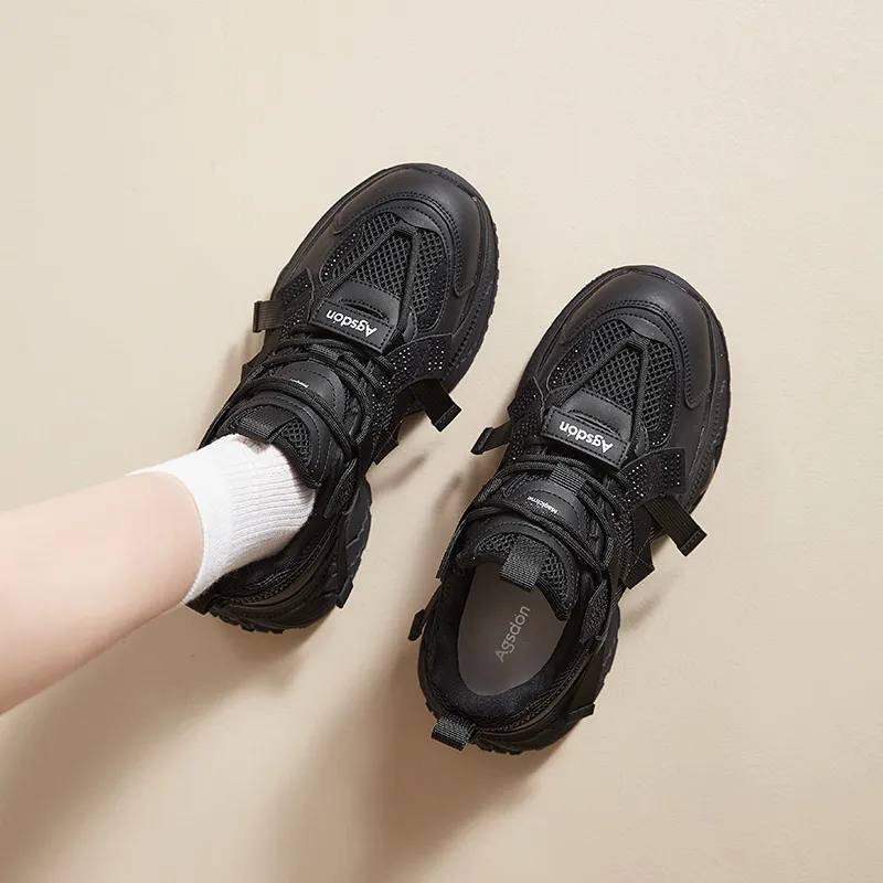 AGSDON Height Increasing Low-Top Chunky Sneakers Women's-9