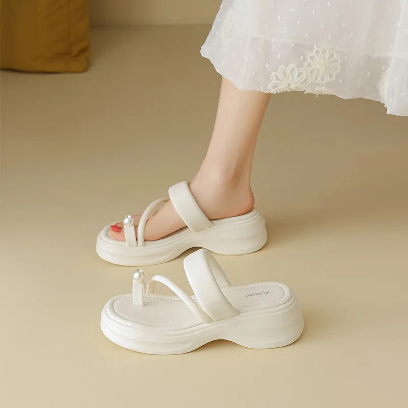 AGSDON Slide Slippers Women's Silver-10
