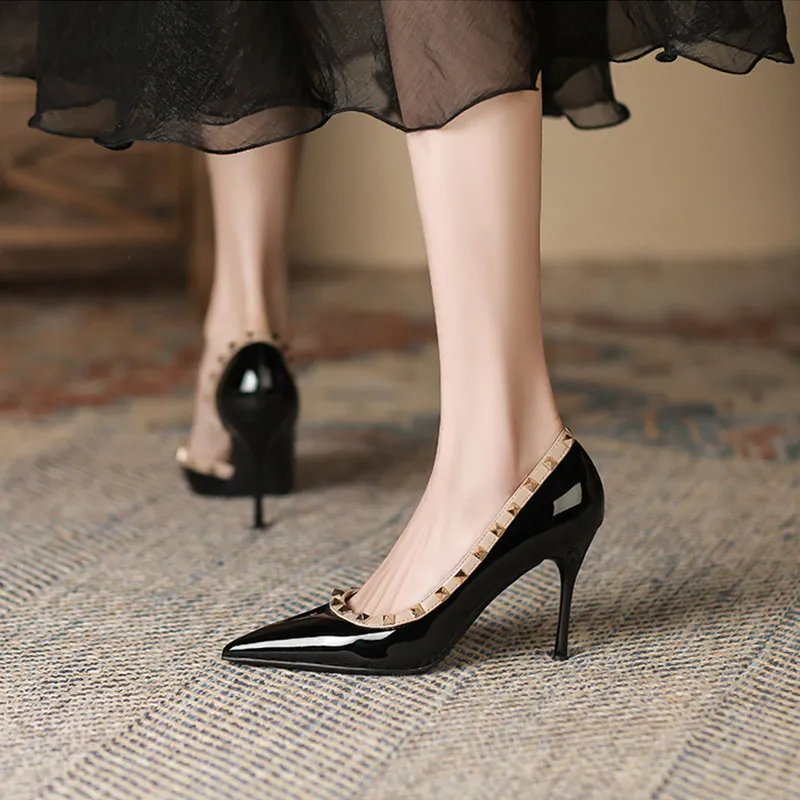AGSDON Slim Heel High Heels 9cm Women's-3