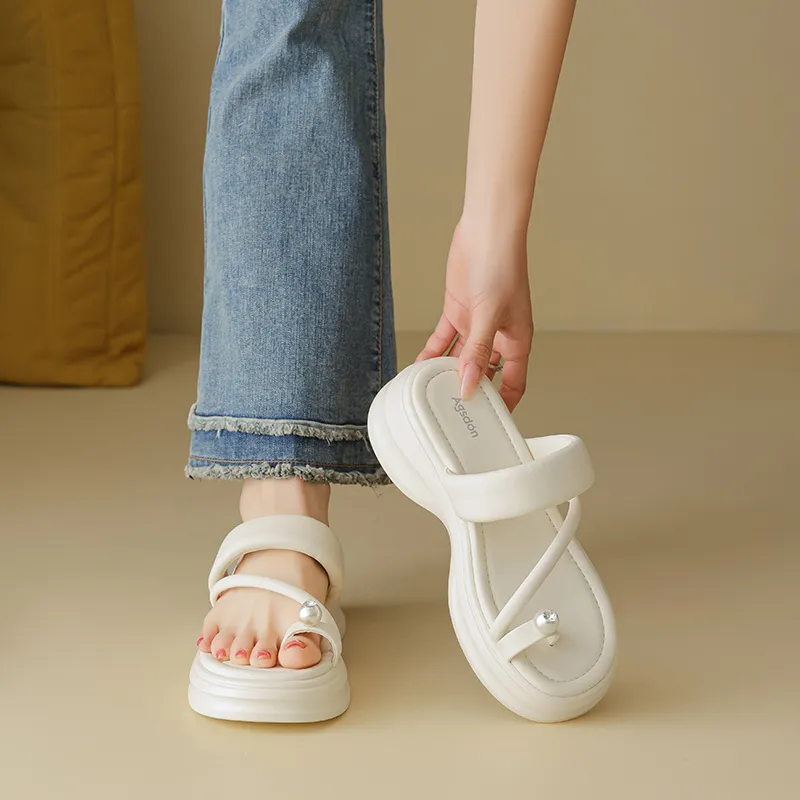 AGSDON Slide Slippers Women's Silver-12