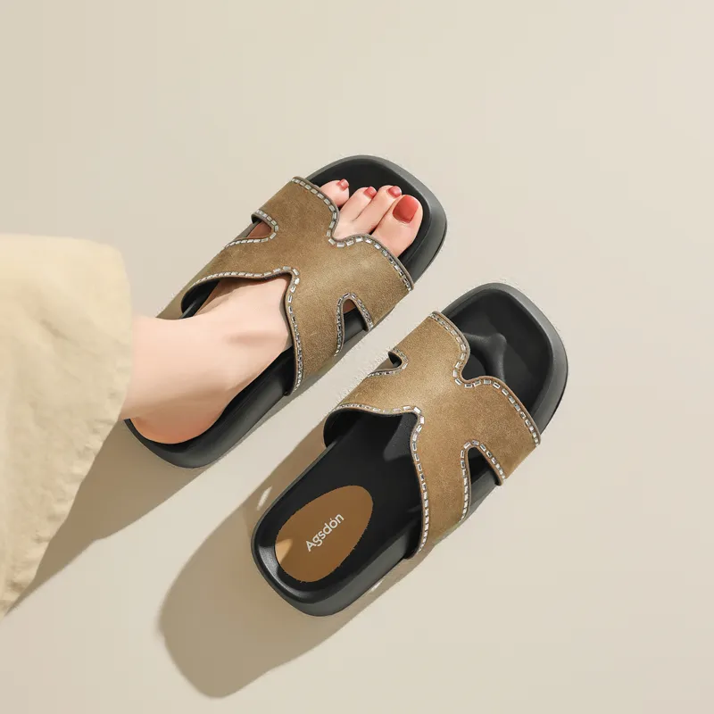 AGSDON Quiet Slip Resistant Slide Slippers Women's-13