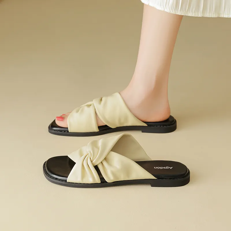 AGSDON Rubber Sole Slide Slippers Women's-12
