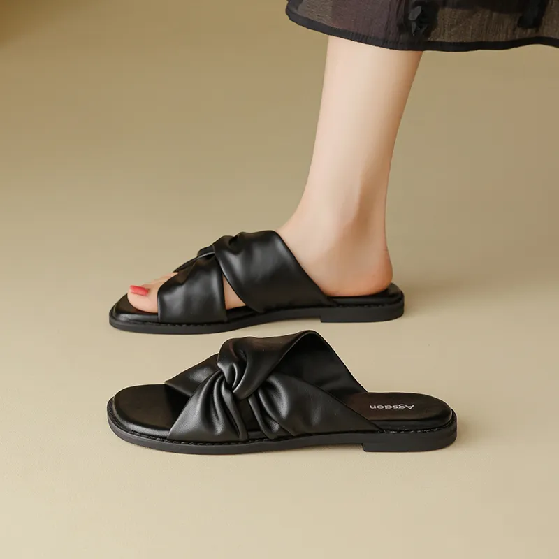 AGSDON Rubber Sole Slide Slippers Women's-19