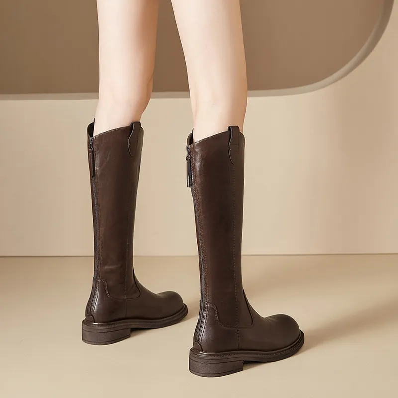 AGSDON Knee-high Boots 4cm Women's-10
