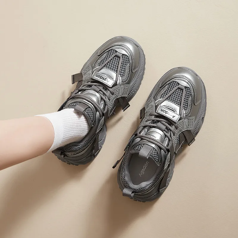 AGSDON Height Increasing Low-Top Chunky Sneakers Women's-4