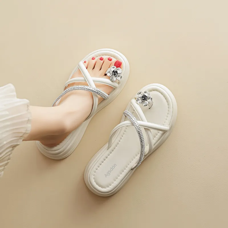 AGSDON Slide Slippers Women's Beige-3