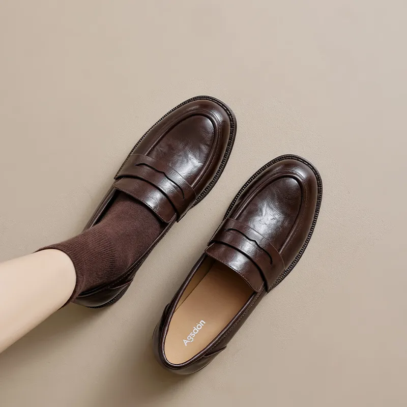AGSDON Loafers Women's Black-11