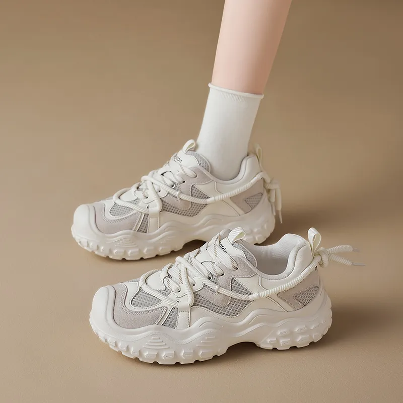 AGSDON Abrasion Resistant Slip Resistant Low Top Chunky Sneakers Women's-3