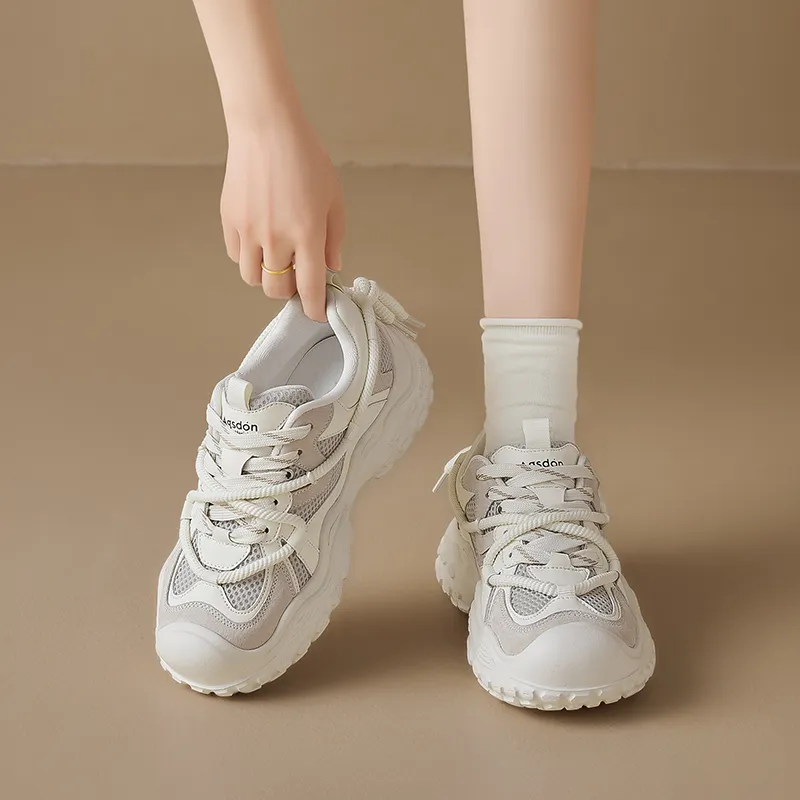 AGSDON Abrasion Resistant Slip Resistant Low Top Chunky Sneakers Women's-2