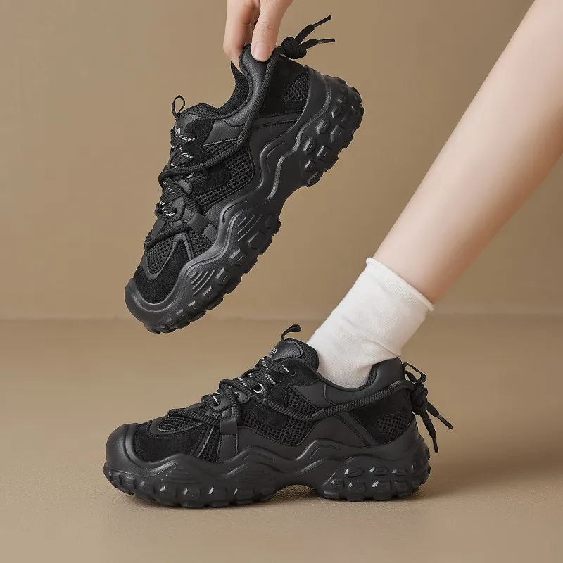 AGSDON Abrasion Resistant Slip Resistant Low Top Chunky Sneakers Women's-9