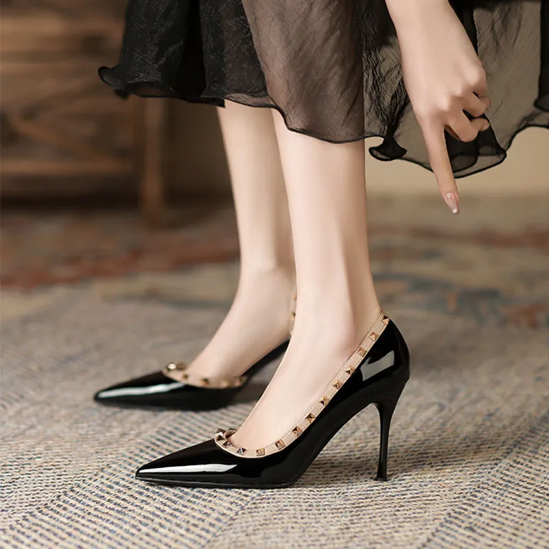 AGSDON Slim Heel High Heels 9cm Women's-2