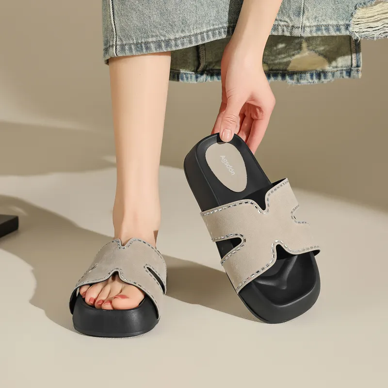 AGSDON Quiet Slip Resistant Slide Slippers Women's-4