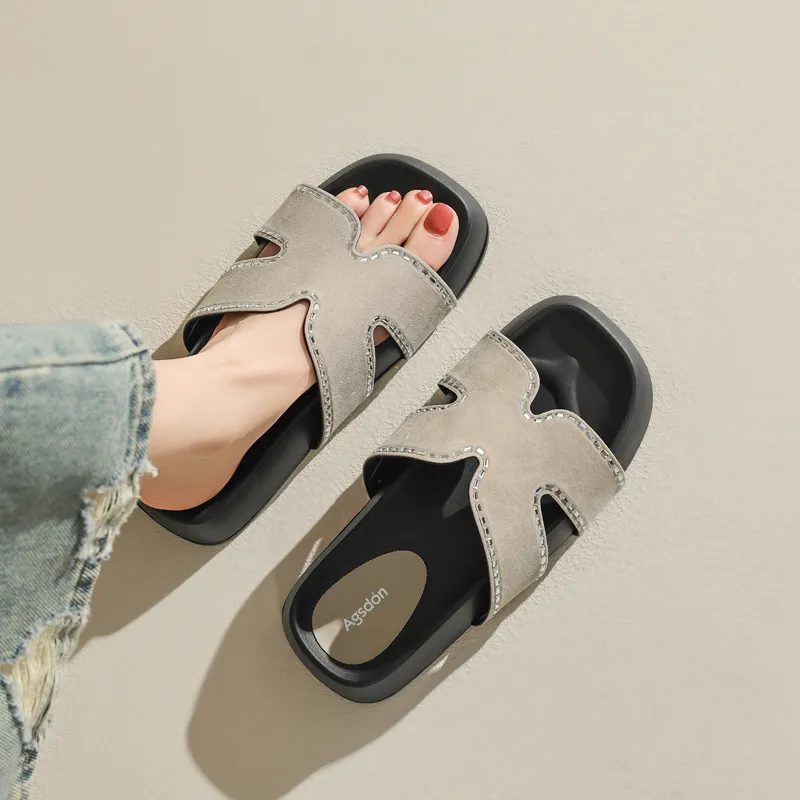 AGSDON Quiet Slip Resistant Slide Slippers Women's-6