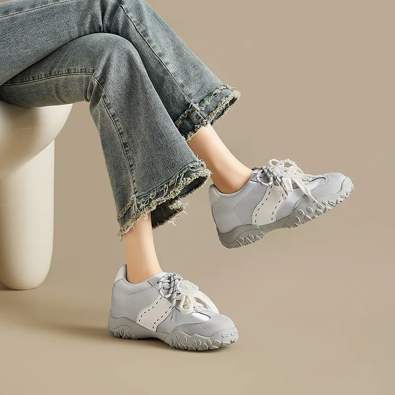 AGSDON Height Increasing Low Top Casual Shoes Women's-2