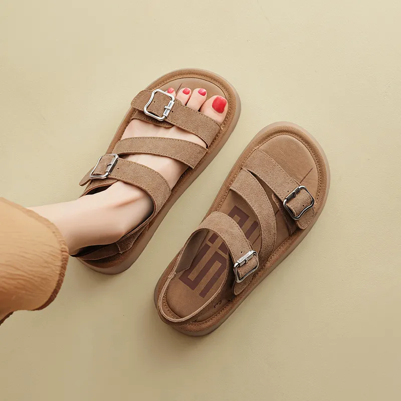 AGSDON Beach Sandals Women's Khaki-11