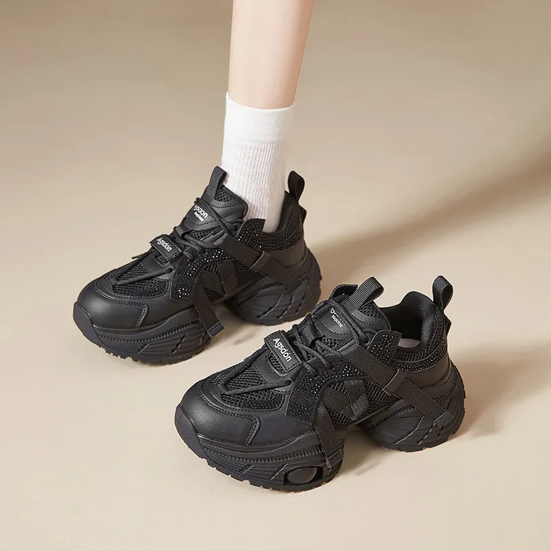 AGSDON Height Increasing Low-Top Chunky Sneakers Women's-8