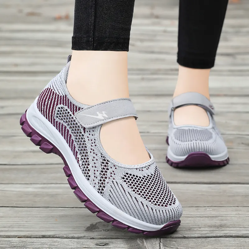 DOUBLE STAR 88 Flyknit Abrasion Resistant Slip Resistant Low Top Casual Shoes Women's Gray, Red, Black-6