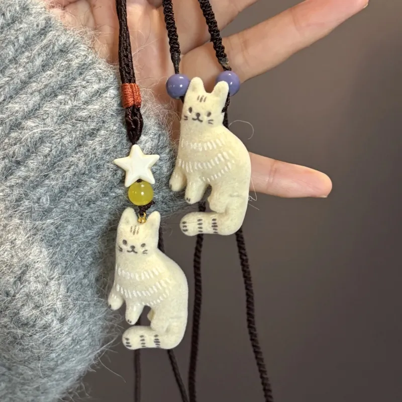ZWU Blended Material Braided String Necklaces Unisex-6