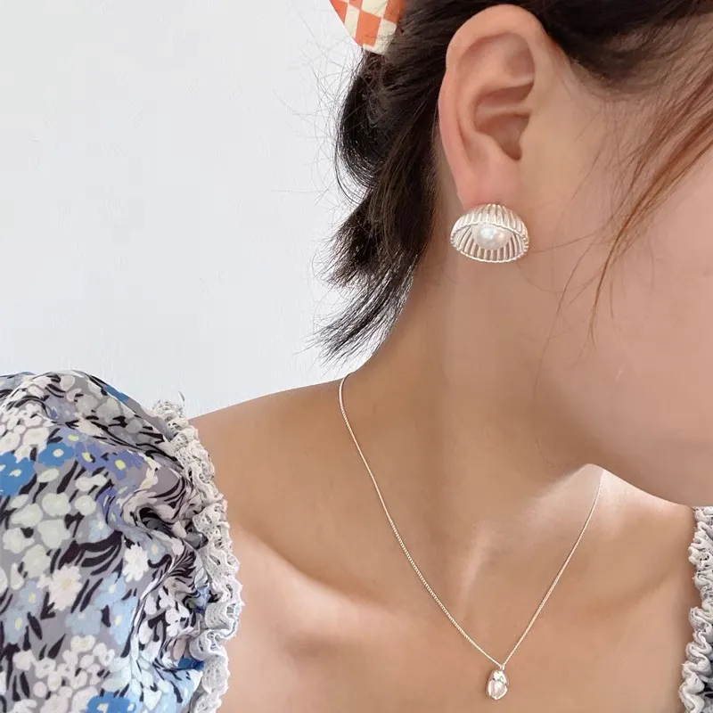 ZWU 925 Silver Needles Stud Earrings Women's-2