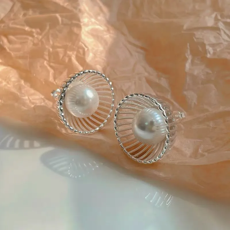 ZWU 925 Silver Needles Stud Earrings Women's-1