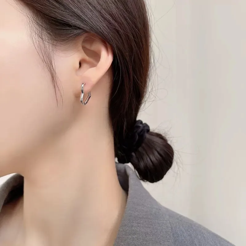 ZWU 925 Sterling Silver Earrings Unisex-4
